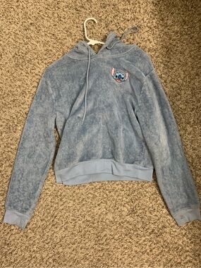Disney Light Blue Stitch Embroidered Hooded Jacket